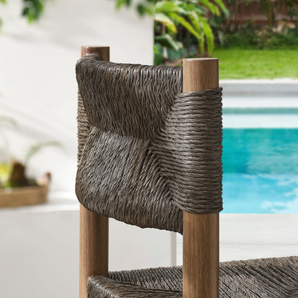 Modway EEI-6984 Parkland Outdoor Patio Rattan and Aluminum Bar Stools Set of 2 Modway