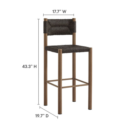 Modway EEI-6984 Parkland Outdoor Patio Rattan and Aluminum Bar Stools Set of 2 Modway