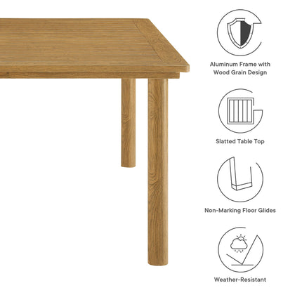 Modway EEI-6985 Parkland 76" Outdoor Patio Aluminum Dining Table Modway