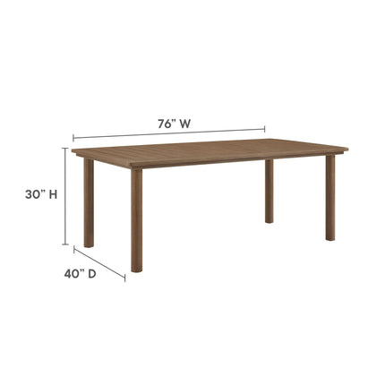 Modway EEI-6985 Parkland 76" Outdoor Patio Aluminum Dining Table Modway
