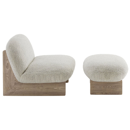 Modway EEI-6988 Loyal Boucle Fabric Accent Chair and Ottoman Set Modway