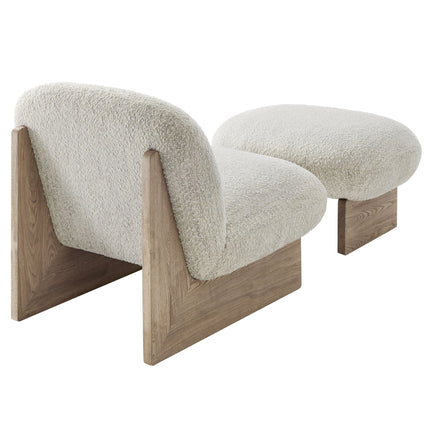 Modway EEI-6988 Loyal Boucle Fabric Accent Chair and Ottoman Set Modway