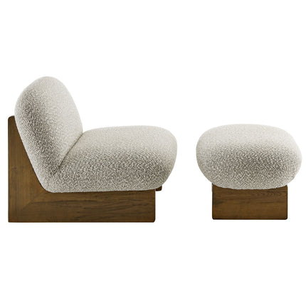 Modway EEI-6988 Loyal Boucle Fabric Accent Chair and Ottoman Set Modway