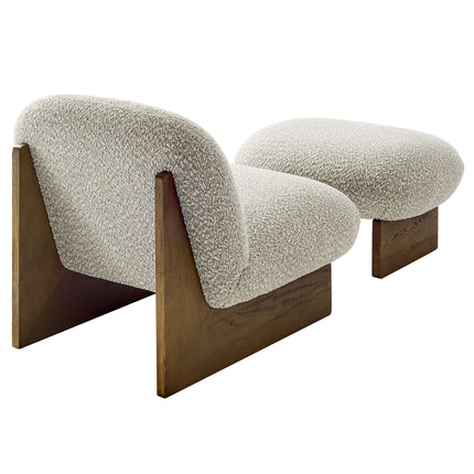 Modway EEI-6988 Loyal Boucle Fabric Accent Chair and Ottoman Set Modway