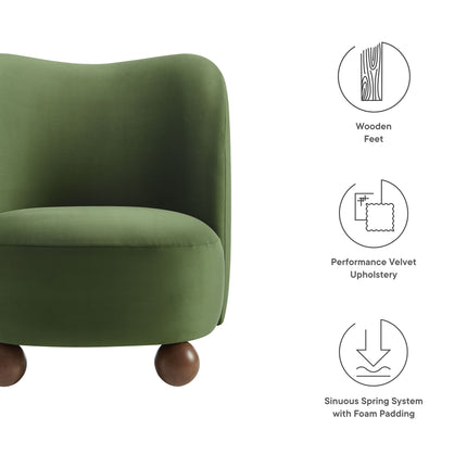 Modway EEI-6990 Monroe Performance Velvet Accent Chair Modway