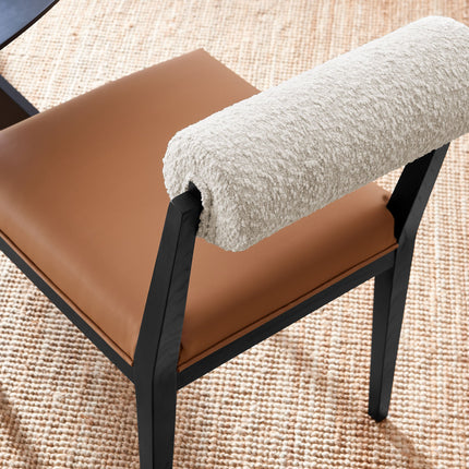 Modway EEI-6992 Kai Boucle and Vegan Leather Dining Chair Modway