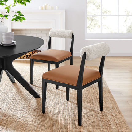 Modway EEI-6992 Kai Boucle and Vegan Leather Dining Chair Modway