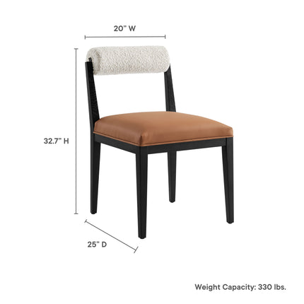 Modway EEI-6992 Kai Boucle and Vegan Leather Dining Chair Modway