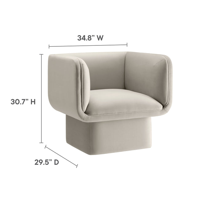 Modway EEI-6995 Tate Performance Velvet Accent Chair - Plaza Home Decor