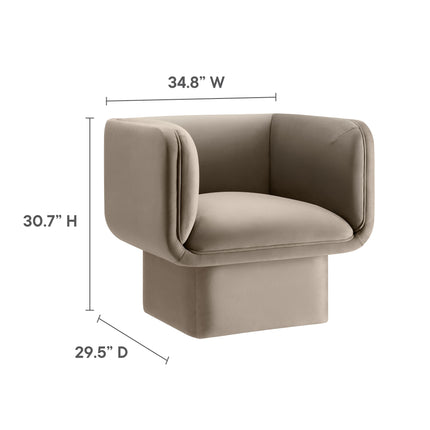 Modway EEI-6995 Tate Performance Velvet Accent Chair - Plaza Home Decor