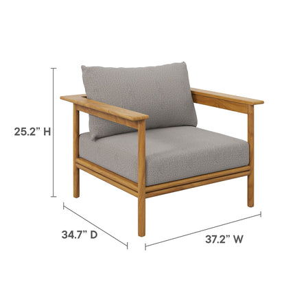 Modway EEI-7065 Wren 4-Piece Outdoor Patio Teak Wood Furniture Set Modway