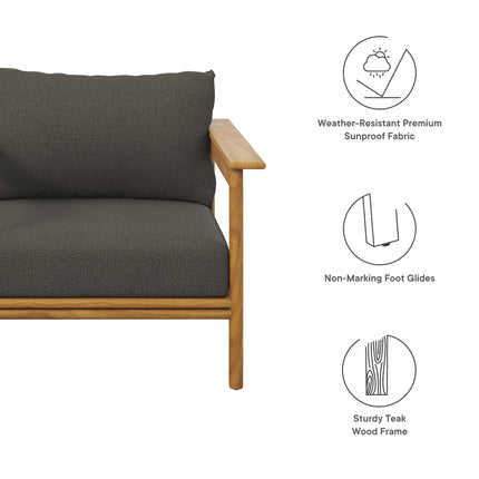 Modway EEI-7007 Wren Outdoor Patio Teak Wood Armchair Modway