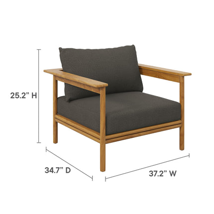 Modway EEI-7007 Wren Outdoor Patio Teak Wood Armchair Modway