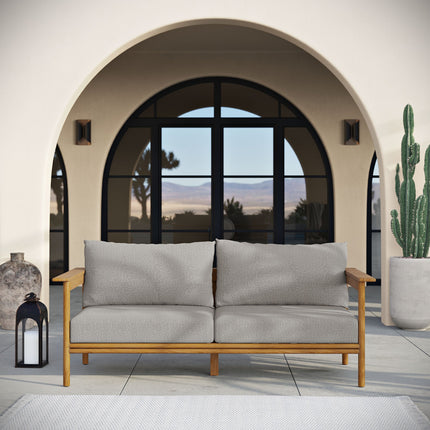 Modway EEI-7008 Wren Outdoor Patio Teak Wood Sofa Modway