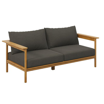 Modway EEI-7008 Wren Outdoor Patio Teak Wood Sofa Modway