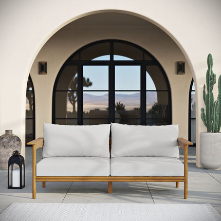 Modway EEI-7008 Wren Outdoor Patio Teak Wood Sofa Modway