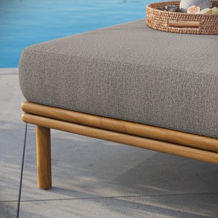 Modway EEI-7009 Wren Outdoor Patio Teak Wood Ottoman