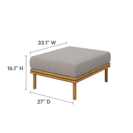 Modway EEI-7009 Wren Outdoor Patio Teak Wood Ottoman