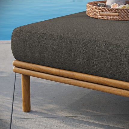 Modway EEI-7009 Wren Outdoor Patio Teak Wood Ottoman