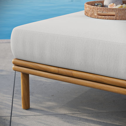Modway EEI-7009 Wren Outdoor Patio Teak Wood Ottoman