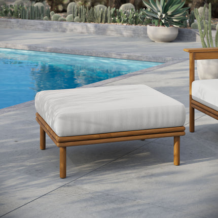 Modway EEI-7009 Wren Outdoor Patio Teak Wood Ottoman