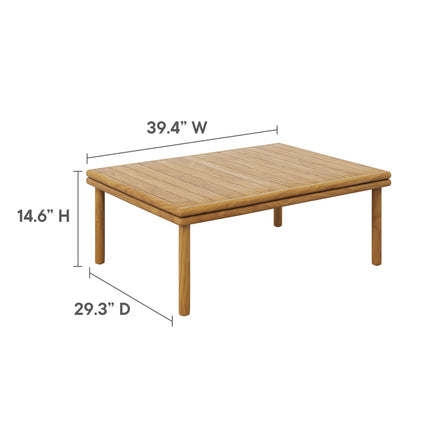 Modway EEI-7065 Wren 4-Piece Outdoor Patio Teak Wood Furniture Set Modway