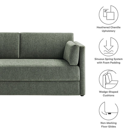 Modway EEI-7012 Linden Upholstered Heathered Chenille Sofa Modway