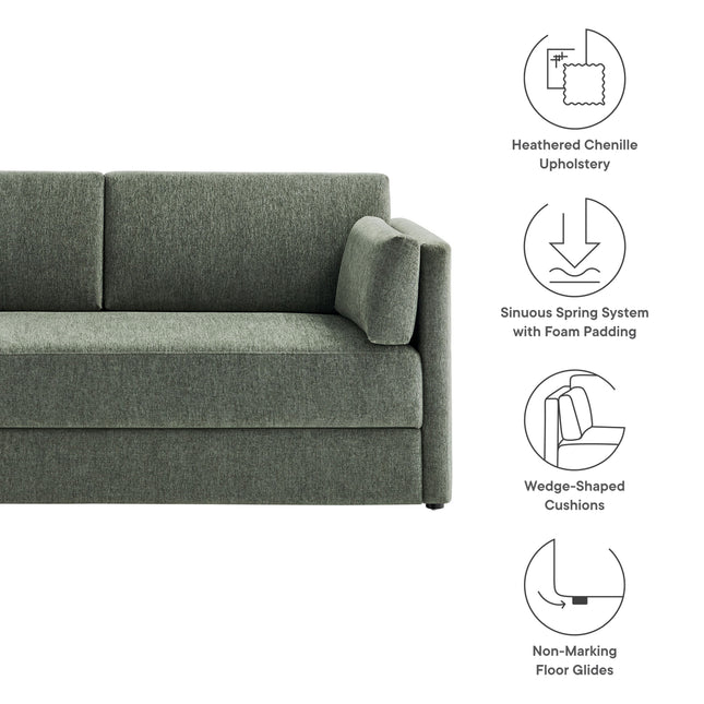 Modway EEI-7012 Linden Upholstered Heathered Chenille Sofa Modway