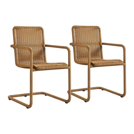 Modway EEI-7073 Abacus 7-Piece Rectangular Outdoor Patio Aluminum Dining Table Set with Rattan Armchairs Modway