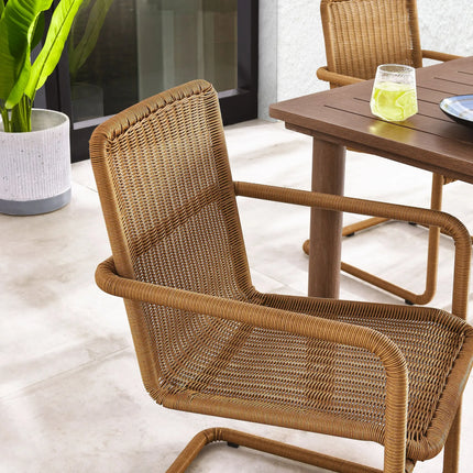 Modway EEI-7014 Abacus Outdoor Patio Wicker Dining Chairs Set of 2 Modway