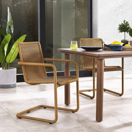 Modway EEI-7014 Abacus Outdoor Patio Wicker Dining Chairs Set of 2 Modway