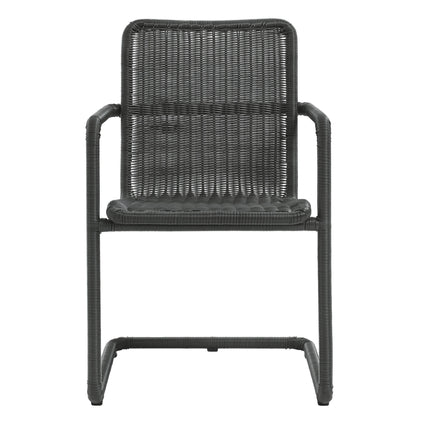 Modway EEI-7073 Abacus 7-Piece Rectangular Outdoor Patio Aluminum Dining Table Set with Rattan Armchairs Modway