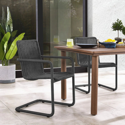 Modway EEI-7014 Abacus Outdoor Patio Wicker Dining Chairs Set of 2 Modway
