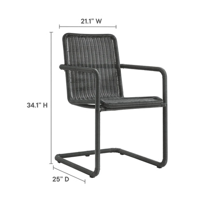 Modway EEI-7014 Abacus Outdoor Patio Wicker Dining Chairs Set of 2 Modway