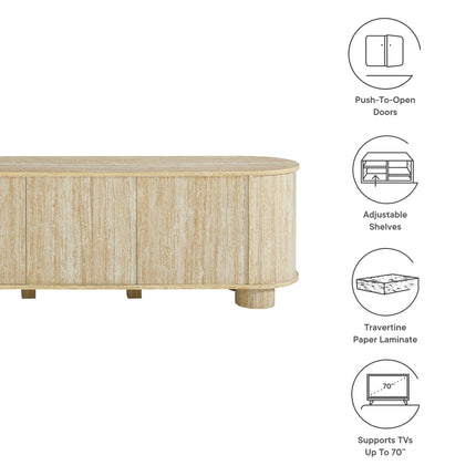 Modway EEI-7016 Overture 63" Oval Faux Travertine TV Stand Modway
