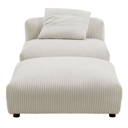 Modway EEI-7022 Solace Modular Corduroy Upholstered Armless Chair and Ottoman Set - Plaza Home Decor