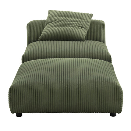 Modway EEI-7022 Solace Modular Corduroy Upholstered Armless Chair and Ottoman Set - Plaza Home Decor
