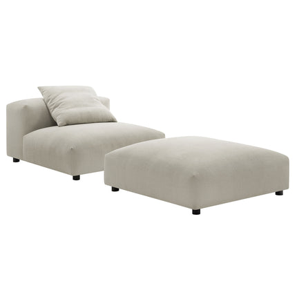 Modway EEI-7023 Solace Modular Upholstered Fabric Armless Chair and Ottoman Set - Plaza Home Decor
