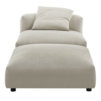Modway EEI-7023 Solace Modular Upholstered Fabric Armless Chair and Ottoman Set - Plaza Home Decor