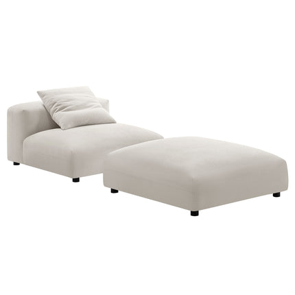 Modway EEI-7023 Solace Modular Upholstered Fabric Armless Chair and Ottoman Set - Plaza Home Decor