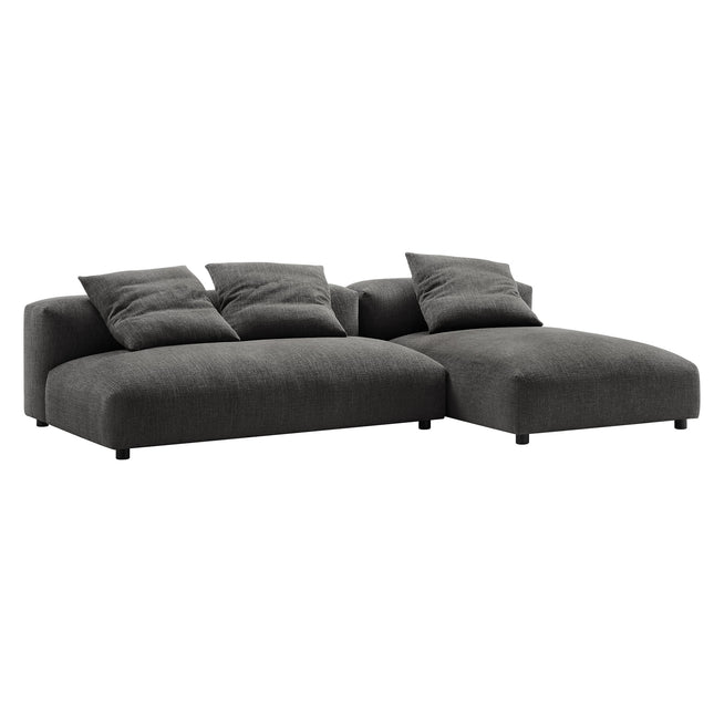 Modway EEI-7025 Solace 2-Piece Modular Upholstered Fabric Sectional Sofa With Chaise - Plaza Home Decor