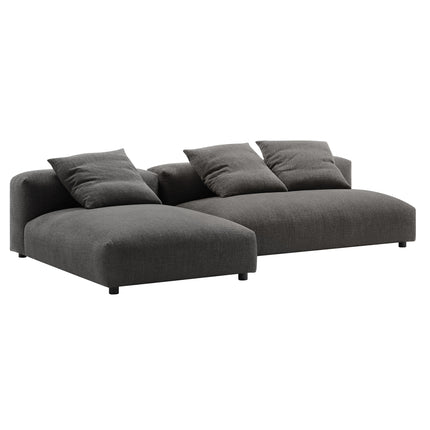 Modway EEI-7025 Solace 2-Piece Modular Upholstered Fabric Sectional Sofa With Chaise - Plaza Home Decor