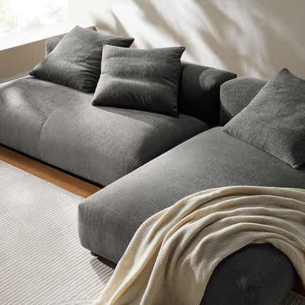 Modway EEI-7025 Solace 2-Piece Modular Upholstered Fabric Sectional Sofa With Chaise - Plaza Home Decor