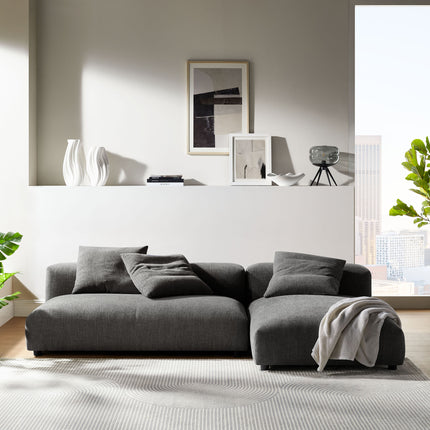 Modway EEI-7025 Solace 2-Piece Modular Upholstered Fabric Sectional Sofa With Chaise - Plaza Home Decor