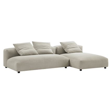 Modway EEI-7025 Solace 2-Piece Modular Upholstered Fabric Sectional Sofa With Chaise - Plaza Home Decor