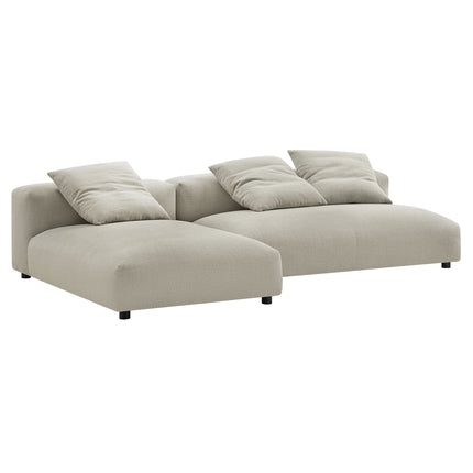 Modway EEI-7025 Solace 2-Piece Modular Upholstered Fabric Sectional Sofa With Chaise - Plaza Home Decor