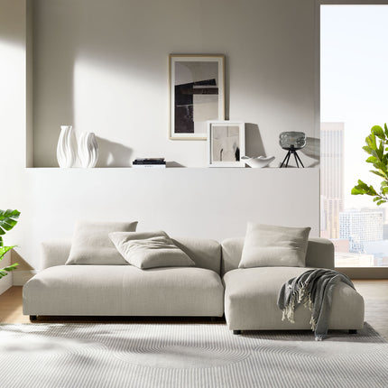 Modway EEI-7025 Solace 2-Piece Modular Upholstered Fabric Sectional Sofa With Chaise - Plaza Home Decor