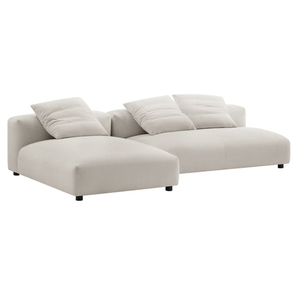 Modway EEI-7025 Solace 2-Piece Modular Upholstered Fabric Sectional Sofa With Chaise - Plaza Home Decor