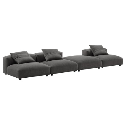 Modway EEI-7027 Solace 4-Piece Modular Upholstered Fabric Sectional Sofa - Plaza Home Decor