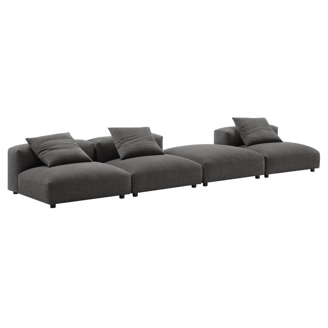 Modway EEI-7027 Solace 4-Piece Modular Upholstered Fabric Sectional Sofa - Plaza Home Decor